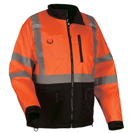 Ergodyne Windbreaker, Polyester Ripstop, Class 3 Type R, Orange, 3XL 8351